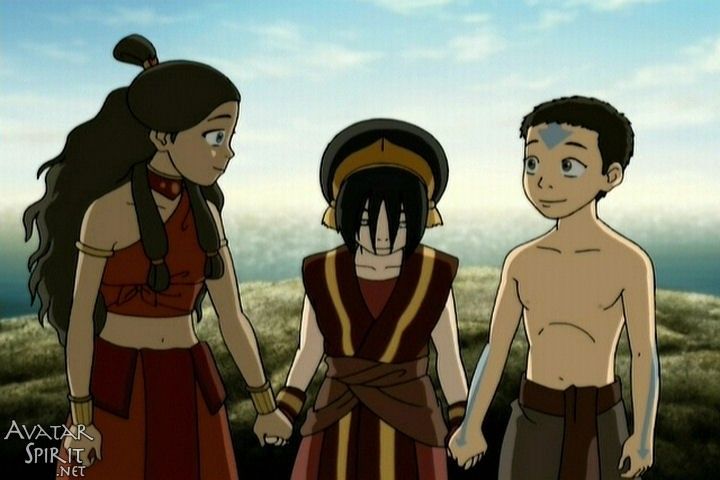 Aang, Katara, Toph