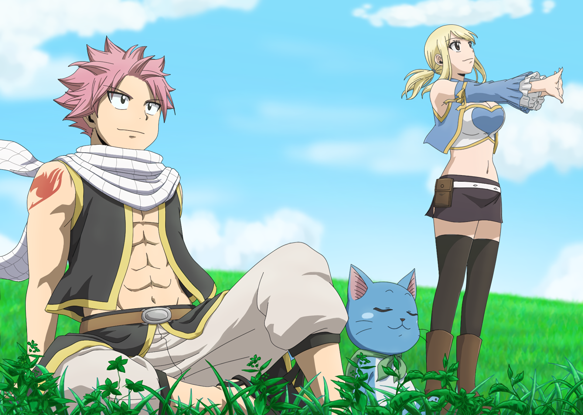 Natsu, Lucy, Happy