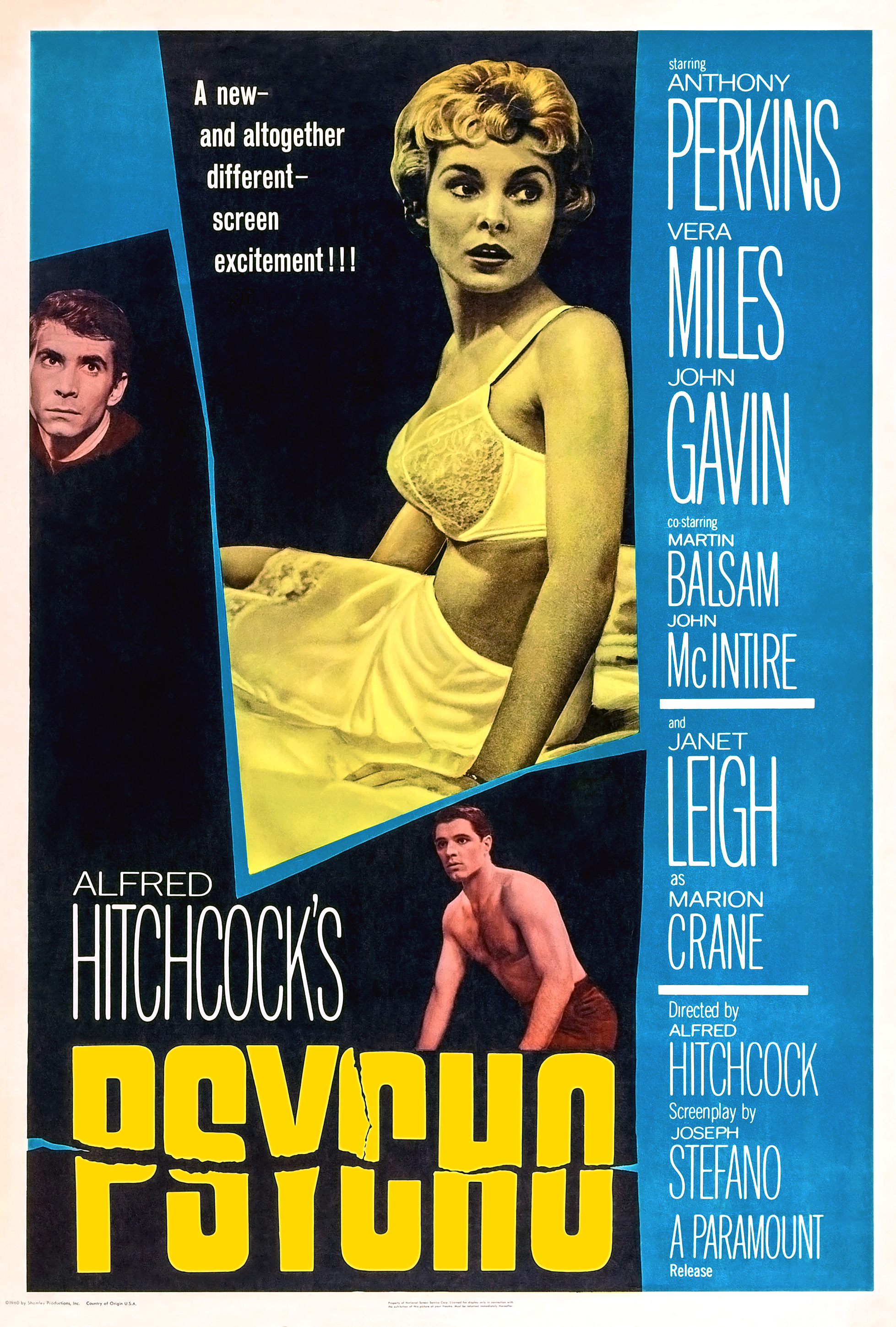 Psycho (1960) Theatrical Poster (Retouched)