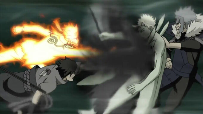 Naruto, Sasuke, Minato & Tobirama vs. Jinchuriki Obito