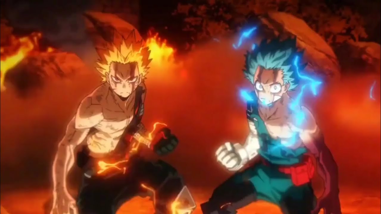 Deku and Bakugo vs Nine
