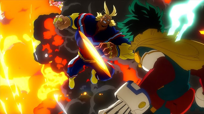 Deku Bakugo and Todoroki vs Dark Might