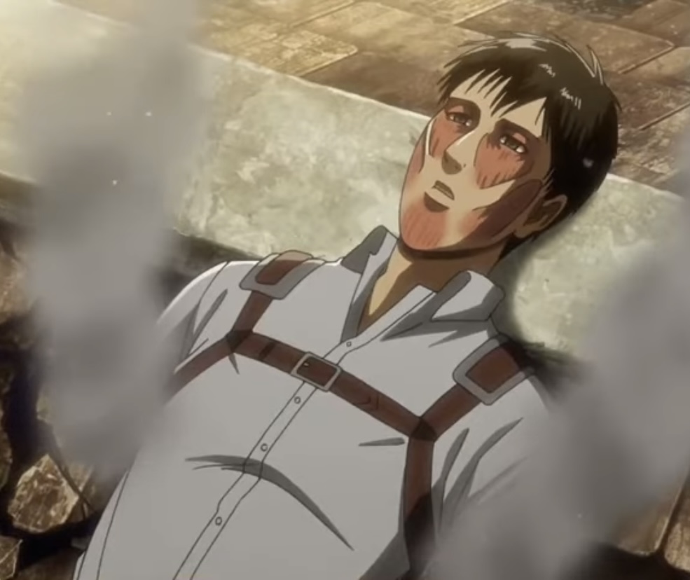 Bertholdt gets eaten by Armin
