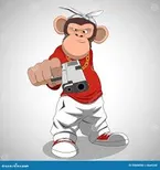 monkey with the glock