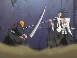 Ichigo beating Kenpachi