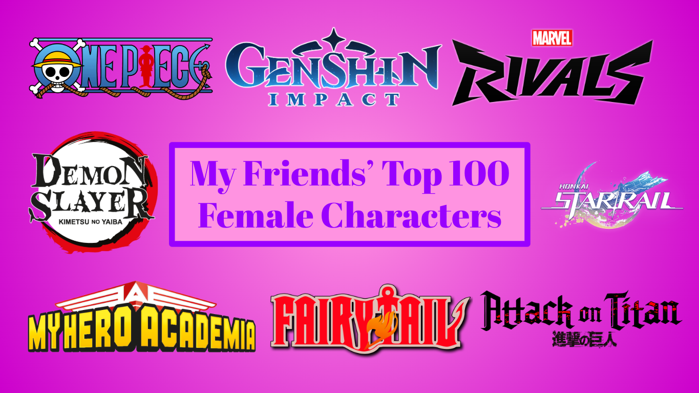 My Friends' Favourite Female Characters Ranked!