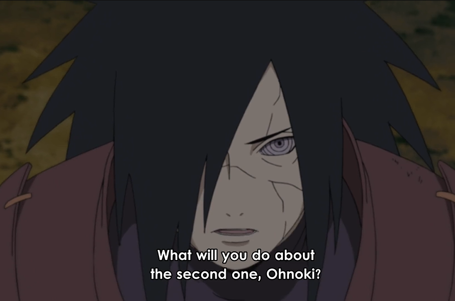 Madara drops two meteors during the ninja war