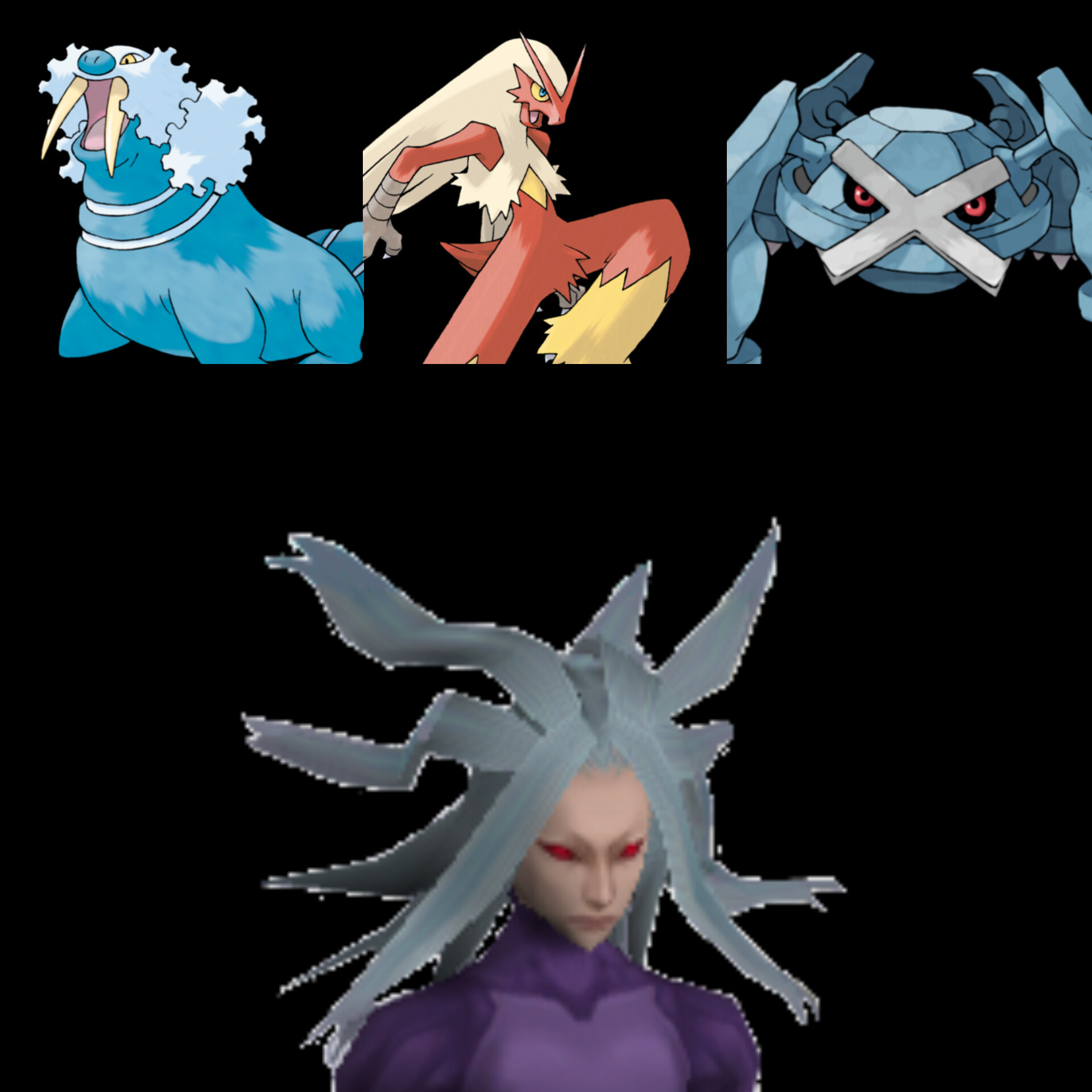 All Bosses Pokemon + their team of 3 pkmn