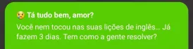 Duolingo me chamando de amor