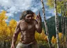 jacked neanderthal (shorter than human) (uses small rock)